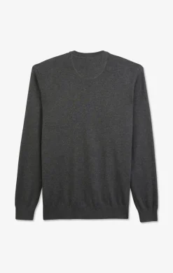 Pull Gris A Col Rond En Coton