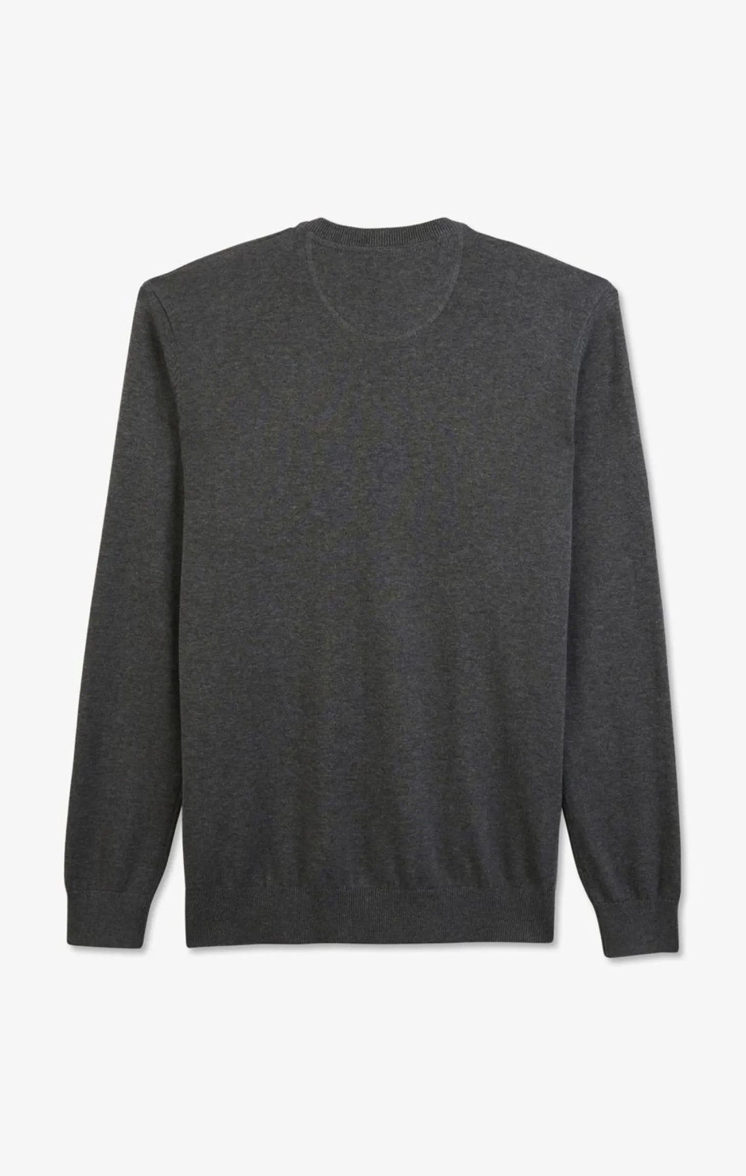 Pull Gris A Col Rond En Coton