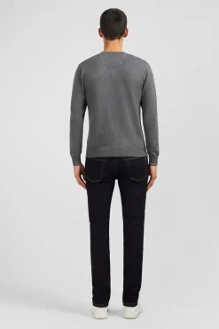 Pull Gris A Col V En Coton
