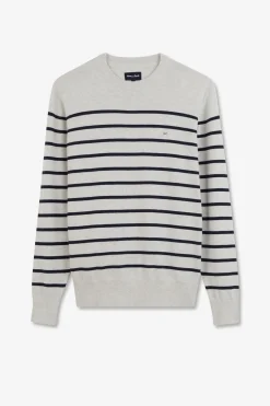 Pull Gris A Rayures