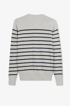 Pull Gris A Rayures