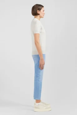 Pull Gris Clair A Manches Courtes Uni
