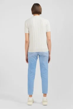 Pull Gris Clair A Manches Courtes Uni