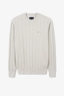 Pull Gris Clair Maille Fantaisie