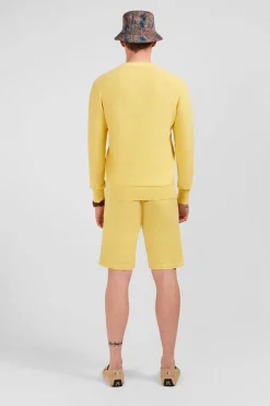 Pull Jaune En Lin Melange