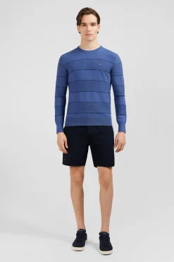 Pull Jeu De Maille Raye Bleu