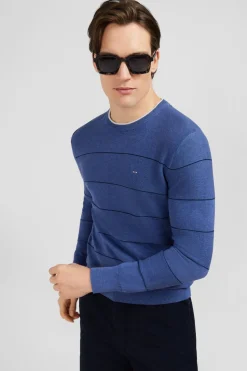 Pull Jeu De Maille Raye Bleu