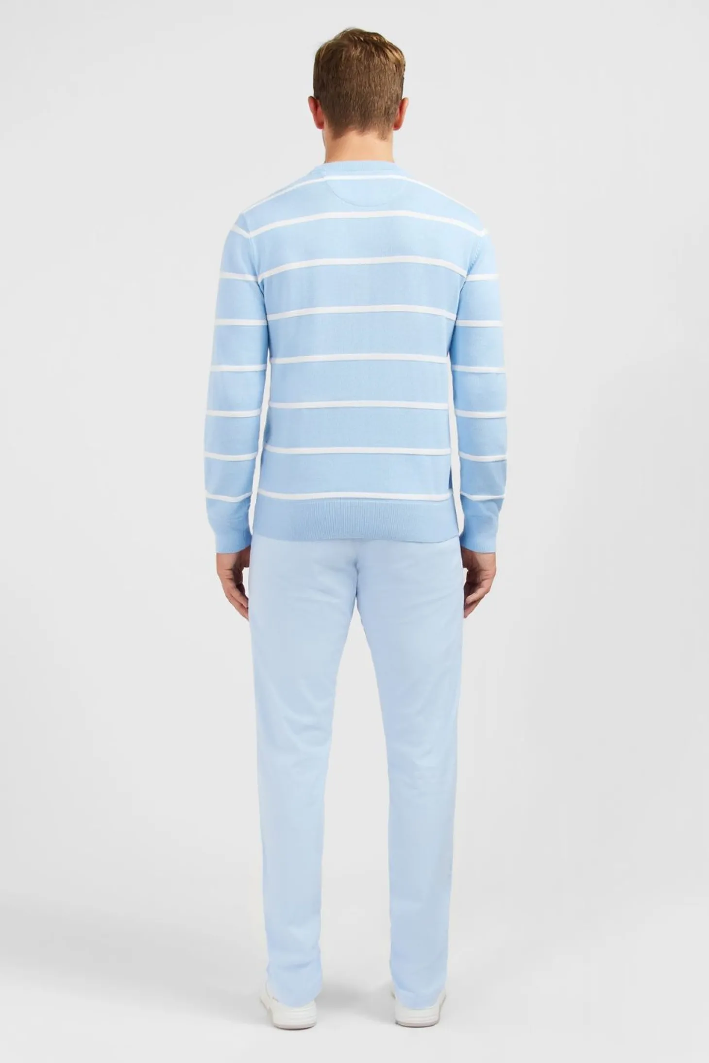 Pull Jeu De Maille Raye Bleu Clair