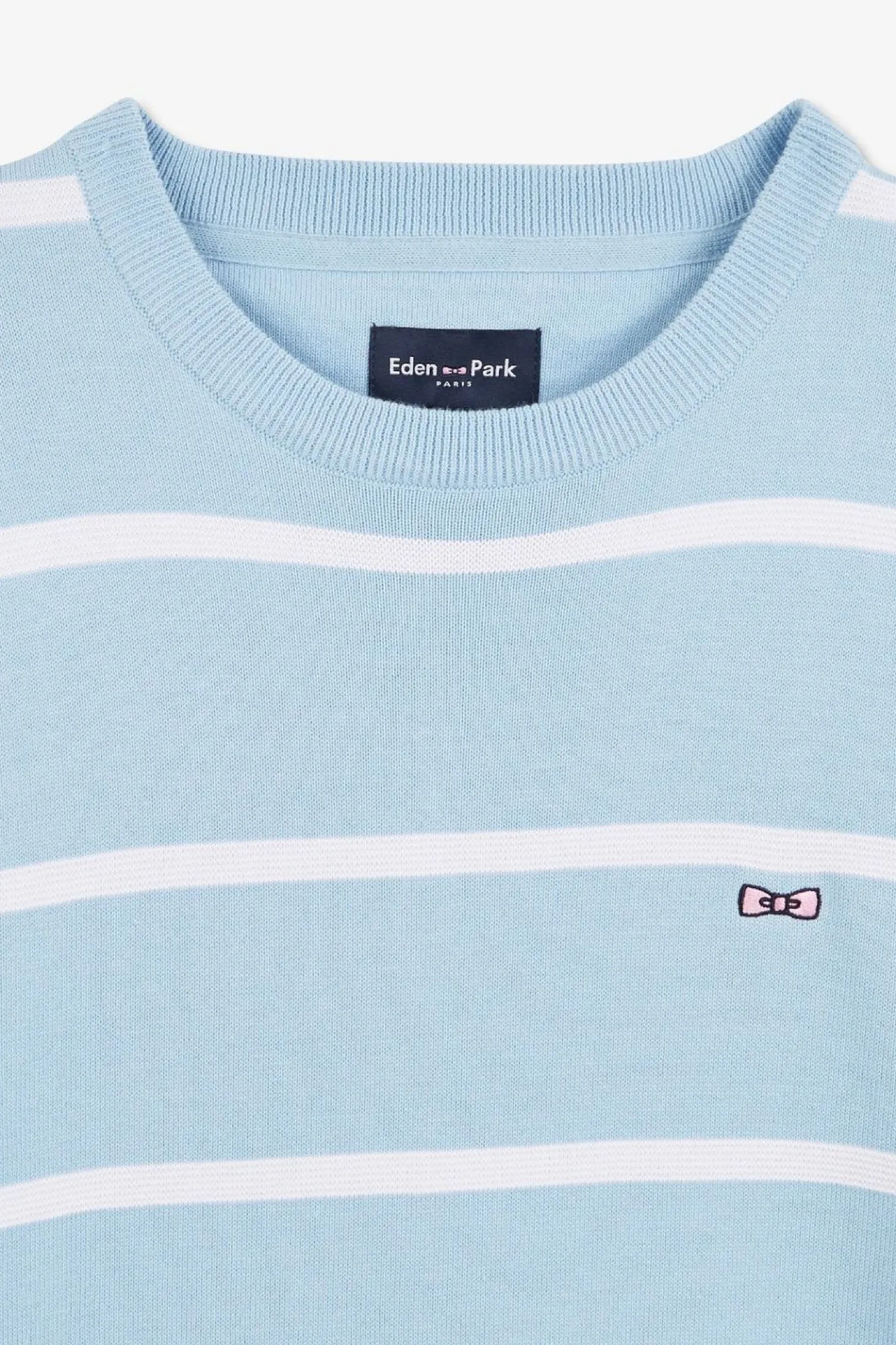 Pull Jeu De Maille Raye Bleu Clair