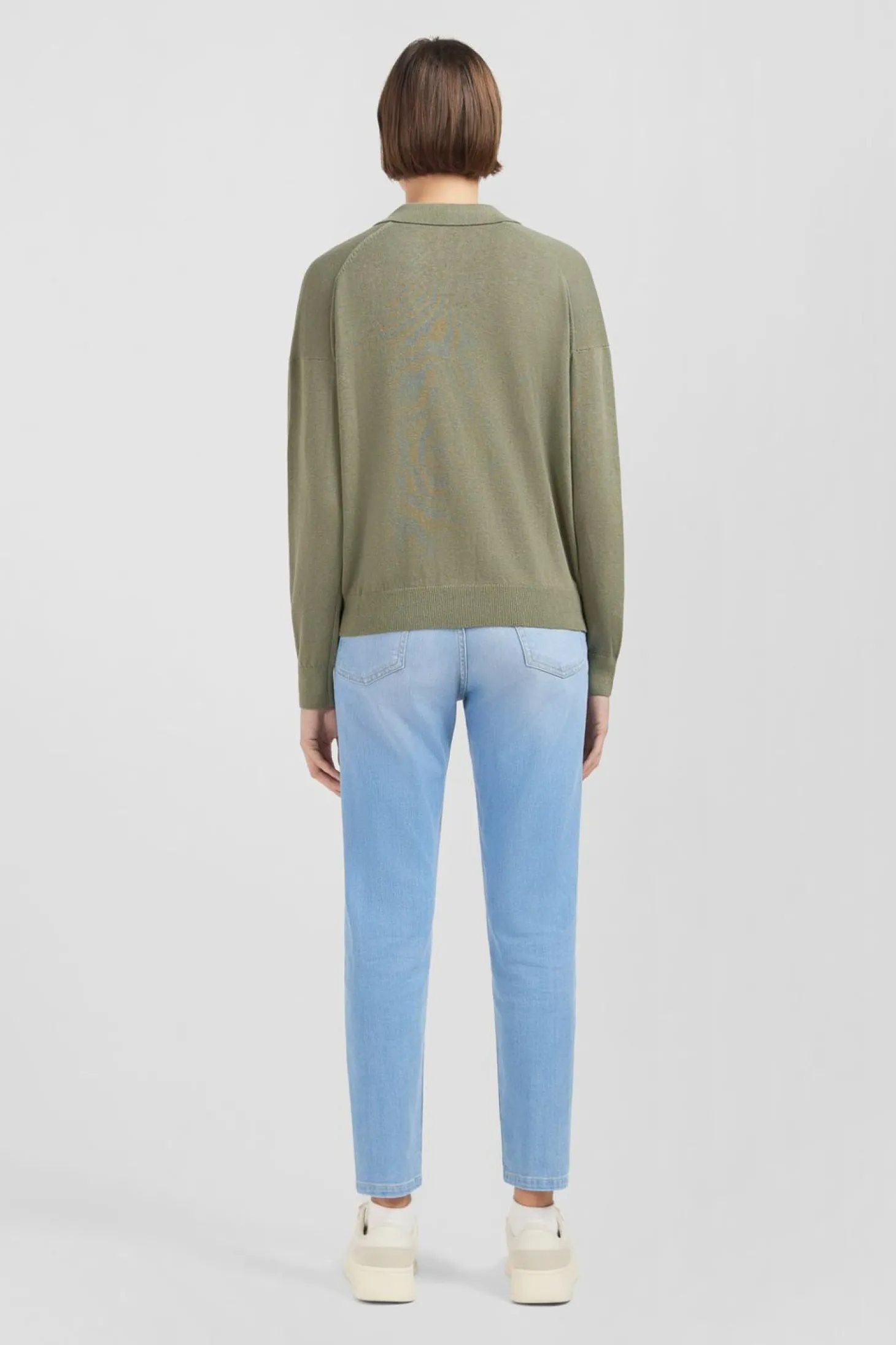 Pull Kaki A Col Polo