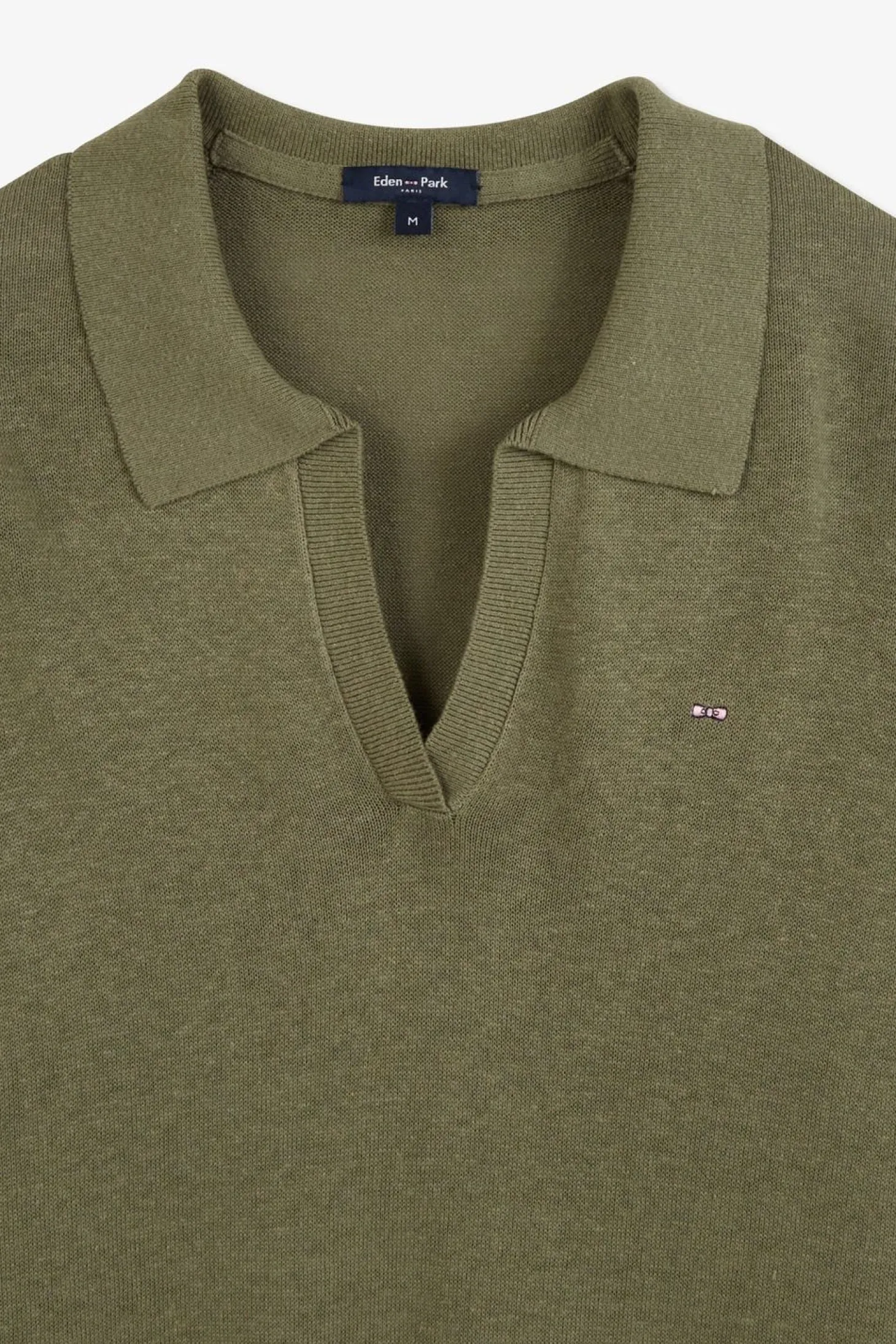 Pull Kaki A Col Polo