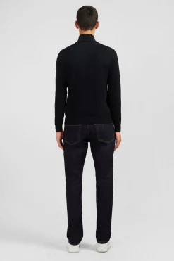Pull Noir A Col Camionneur En Coton