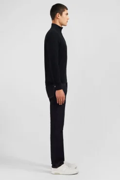 Pull Noir A Col Camionneur En Coton