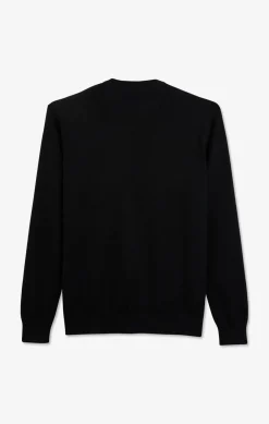 Pull Noir A Col Rond En Coton