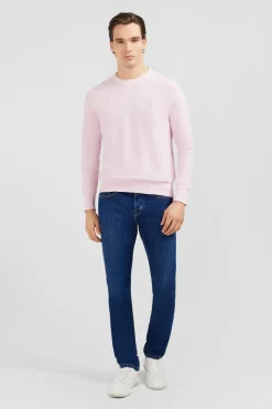 Pull Rose En Lin Melange
