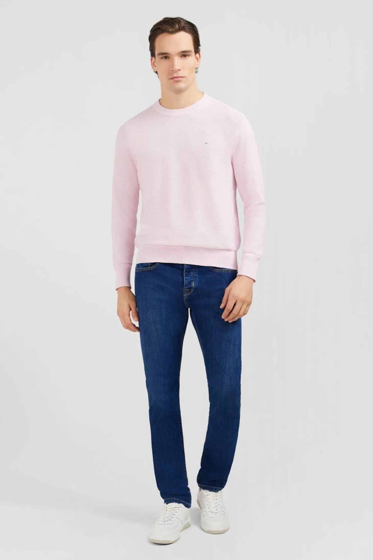 Pull Rose En Lin Melange