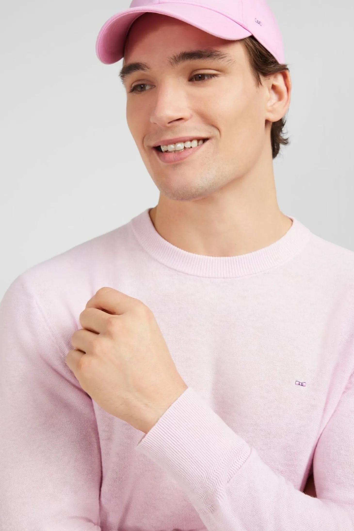 Pull Rose En Lin Melange