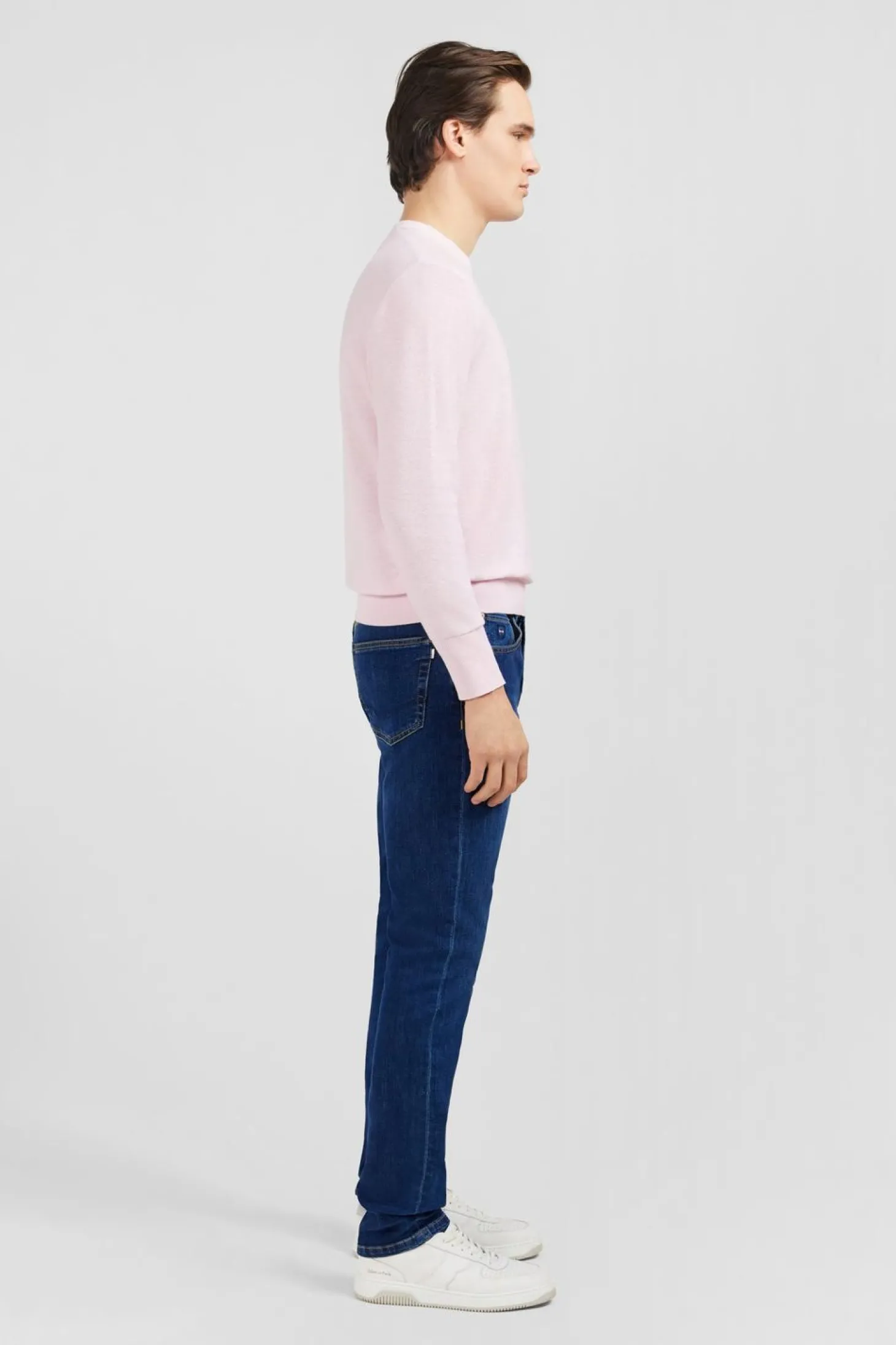 Pull Rose En Lin Melange