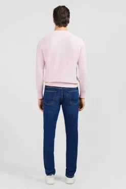 Pull Rose En Lin Melange