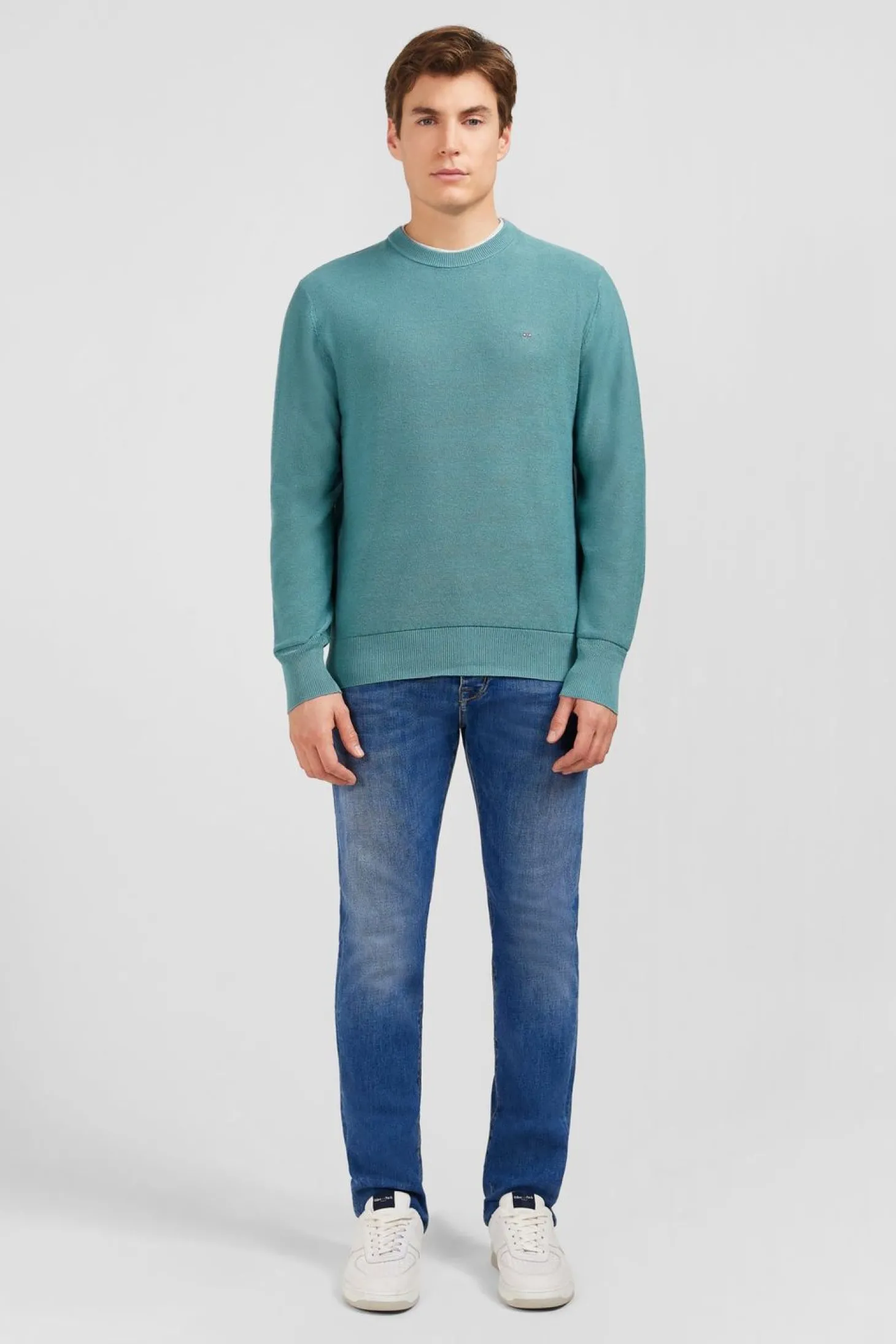 Pull Vert En Lin Melange
