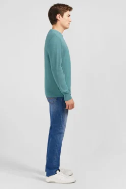 Pull Vert En Lin Melange