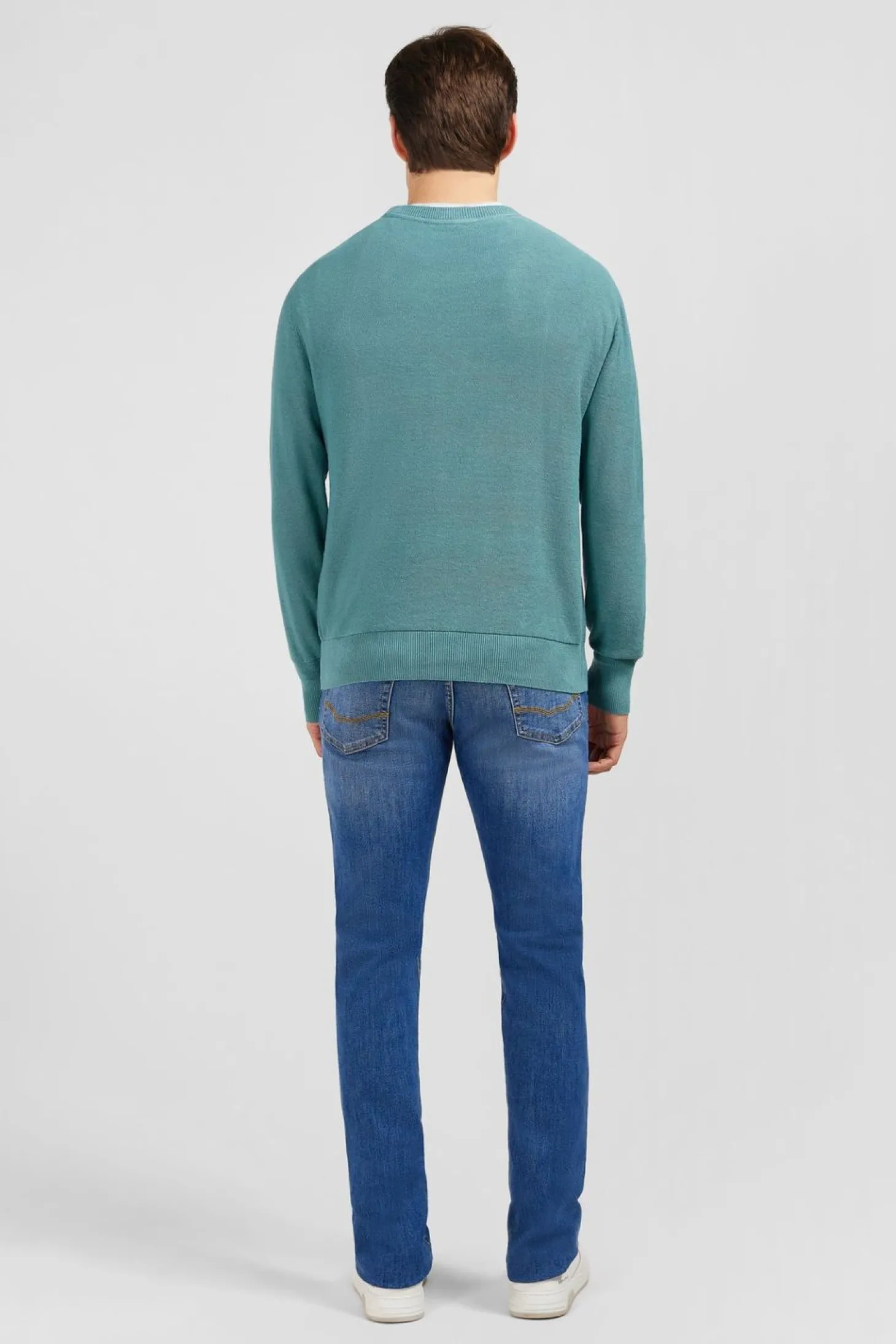 Pull Vert En Lin Melange