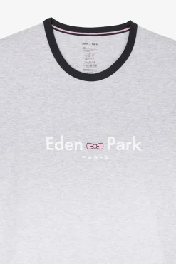 Pyjama Court Gris Logo Eden Park