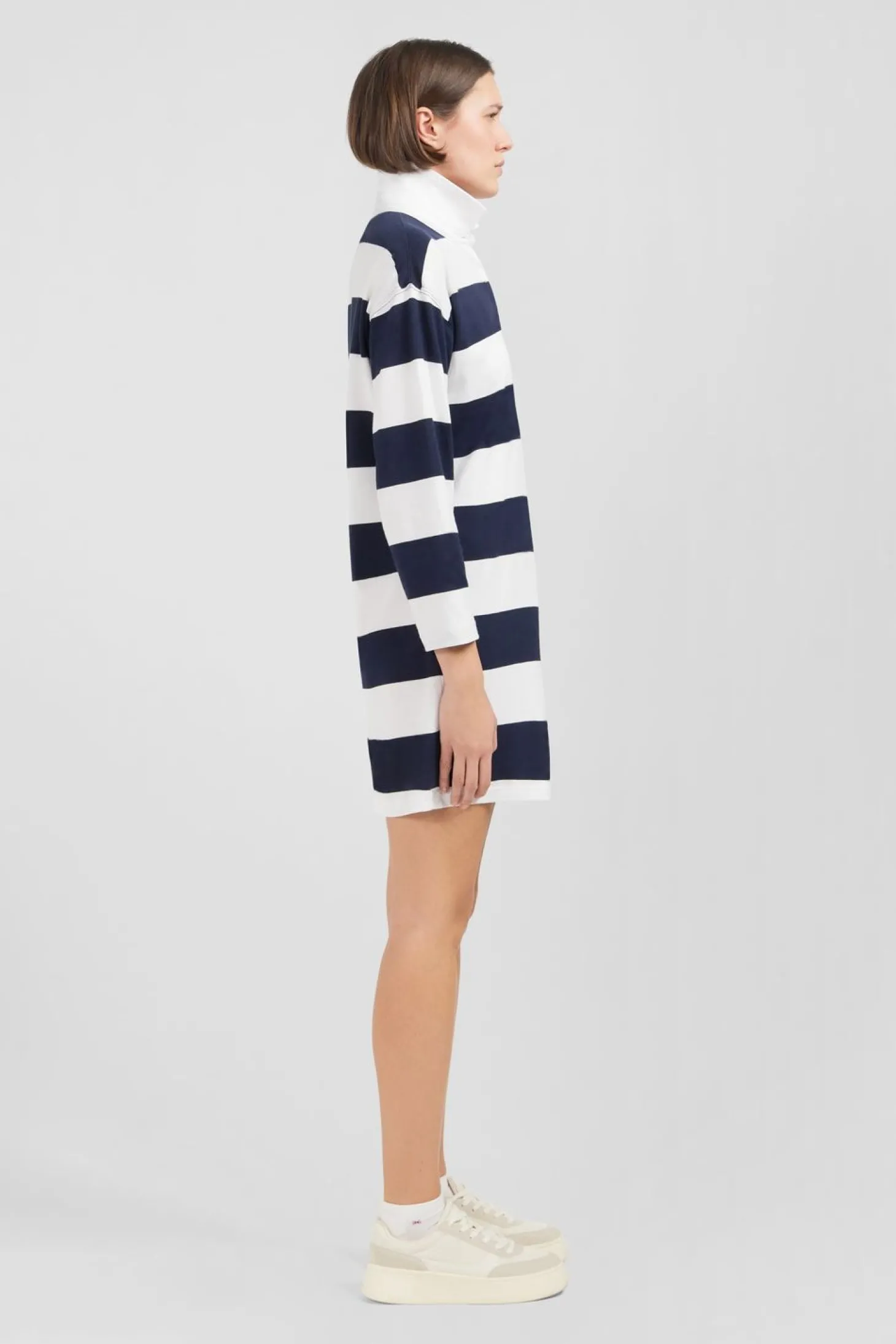 Robe A Larges Rayures Bicolores