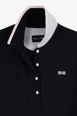 Robe Bleu Fonce A Col Polo