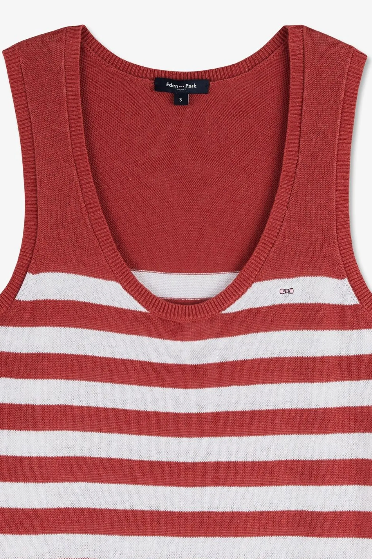 Robe Debardeur Mariniere Rouge Et Blanche En Lin Et Coton