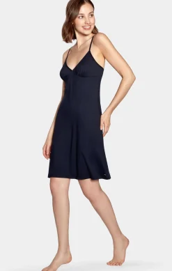 Robe Nuisette Marine En Jersey De Coton