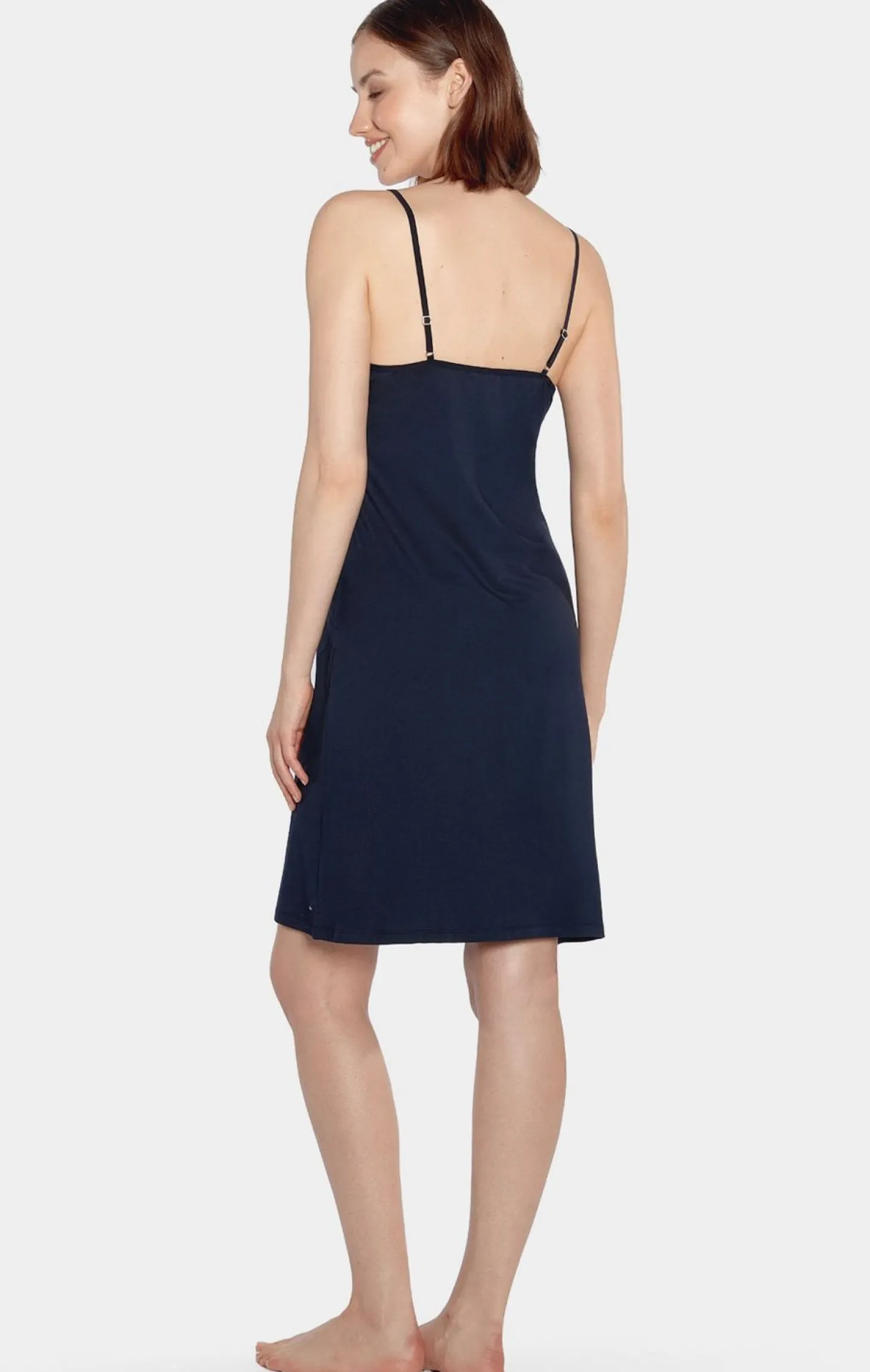 Robe Nuisette Marine En Jersey De Coton