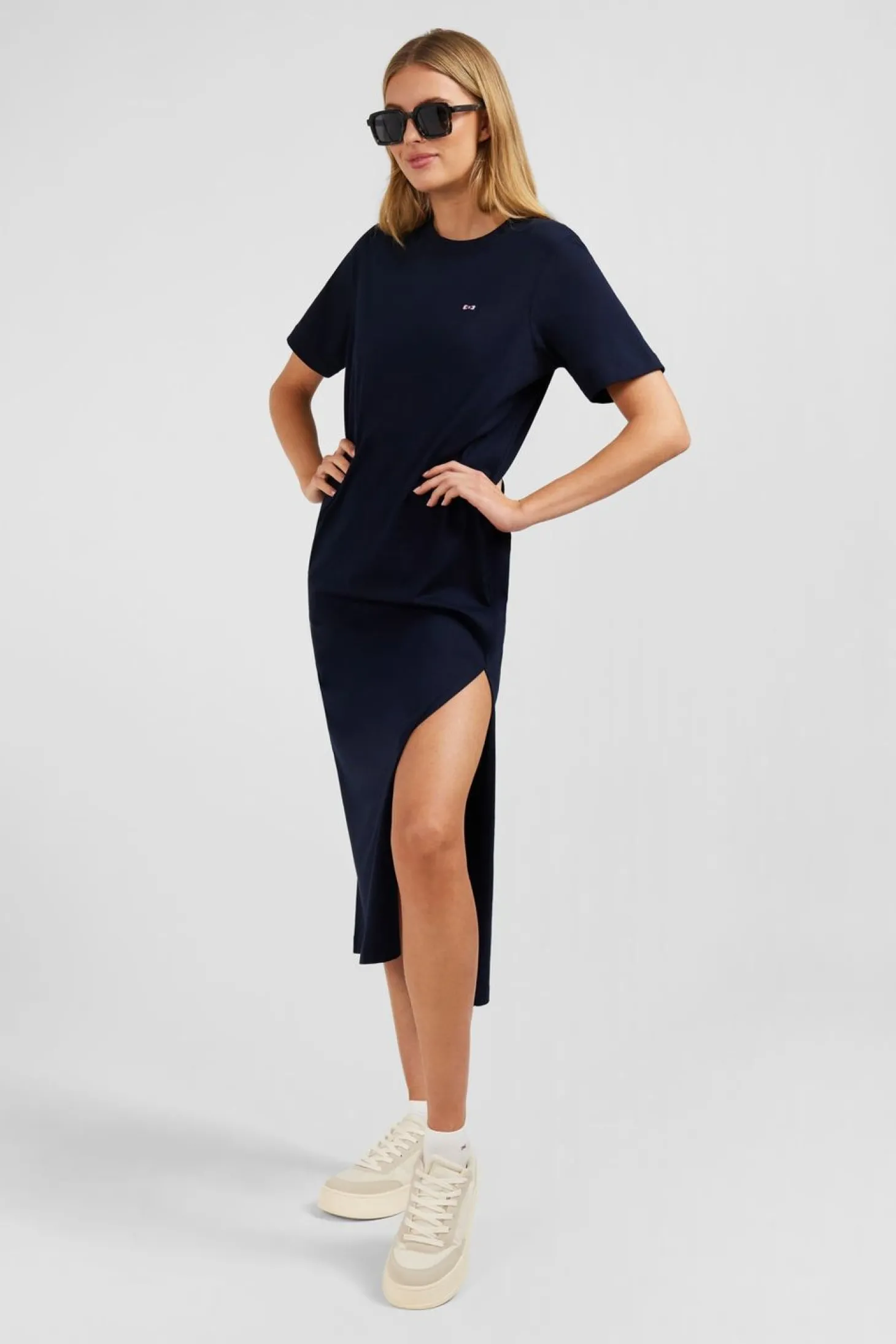 Robe T-Shirt Marine En Coton Pima