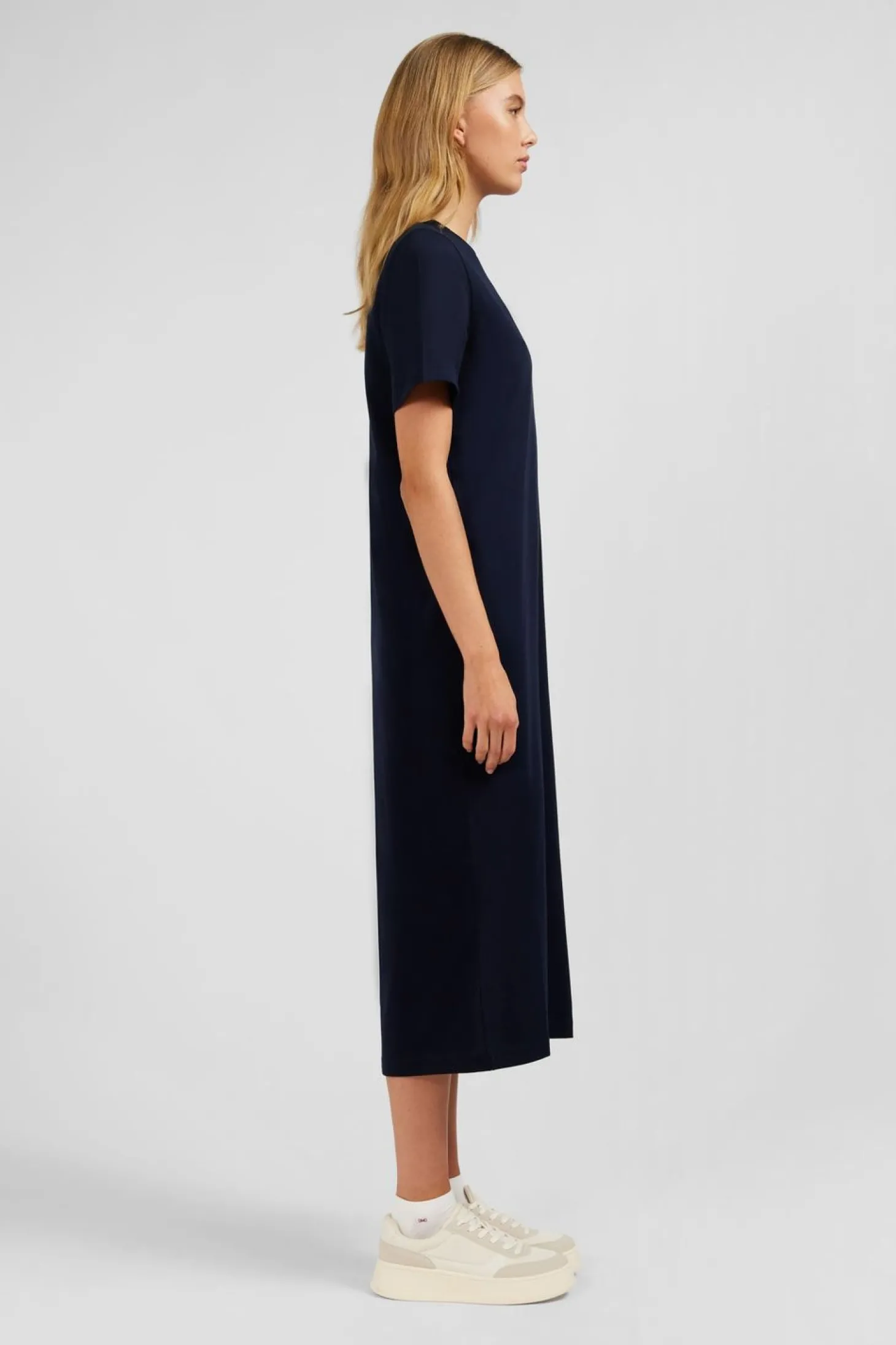 Robe T-Shirt Marine En Coton Pima