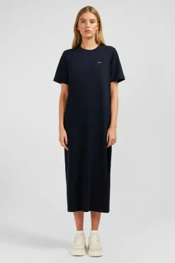 Robe T-Shirt Noire En Coton Pima