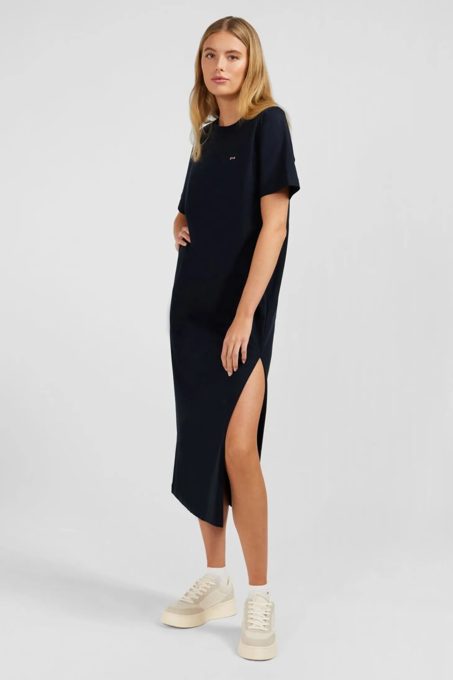 Robe T-Shirt Noire En Coton Pima