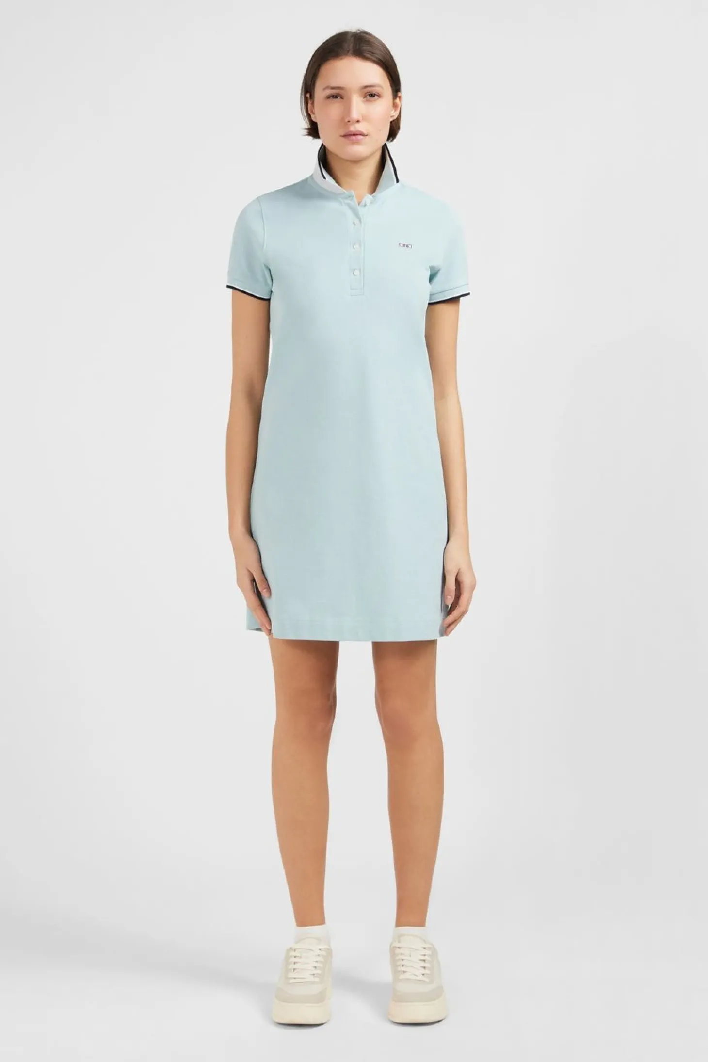 Robe Verte A Col Polo