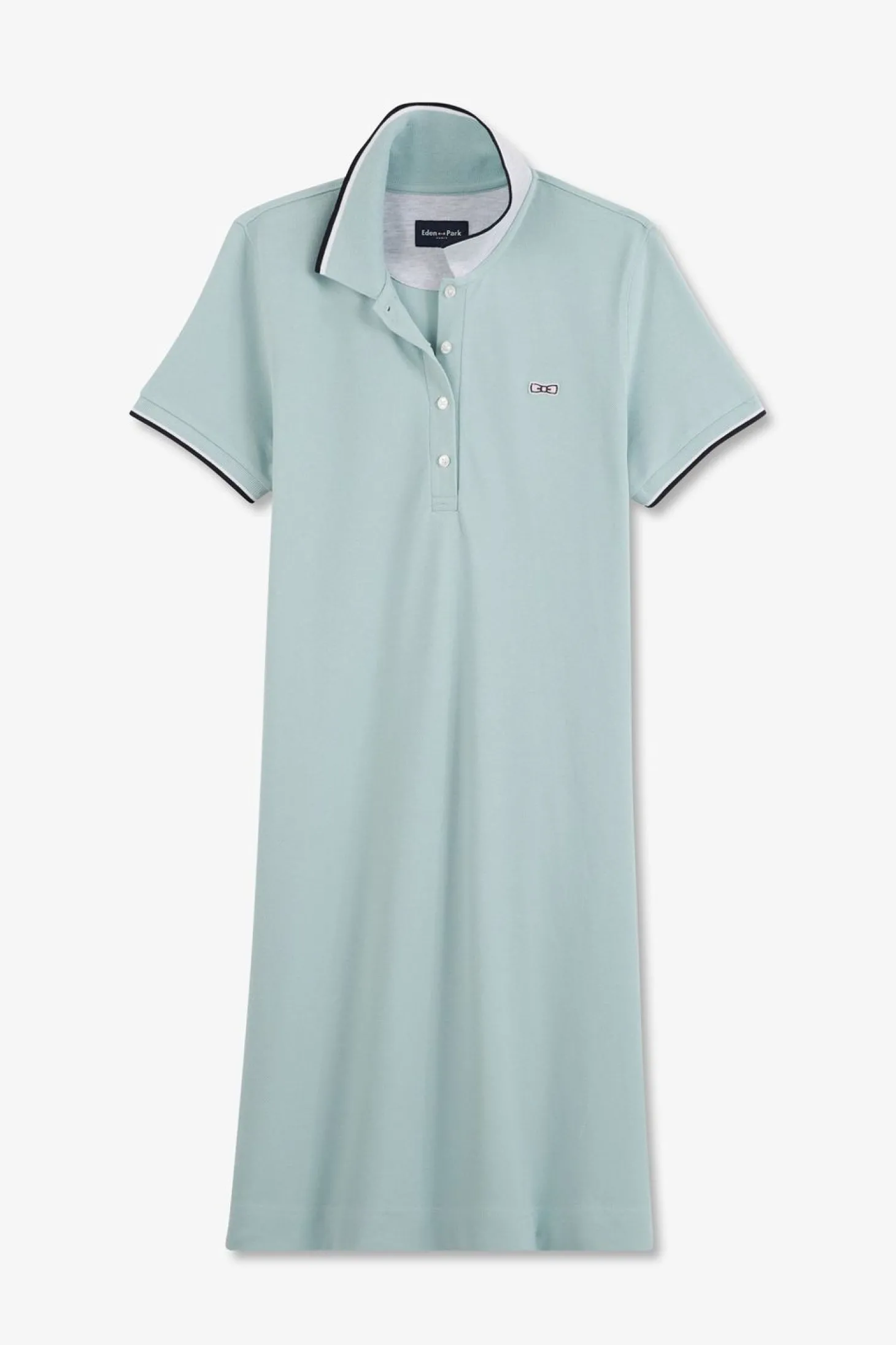Robe Verte A Col Polo