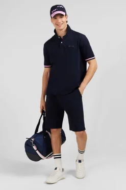 Short Bleu Marine A Details Brodes
