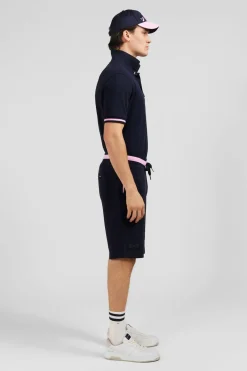 Short Bleu Marine A Details Brodes