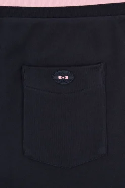 Short Bleu Marine A Details Brodes