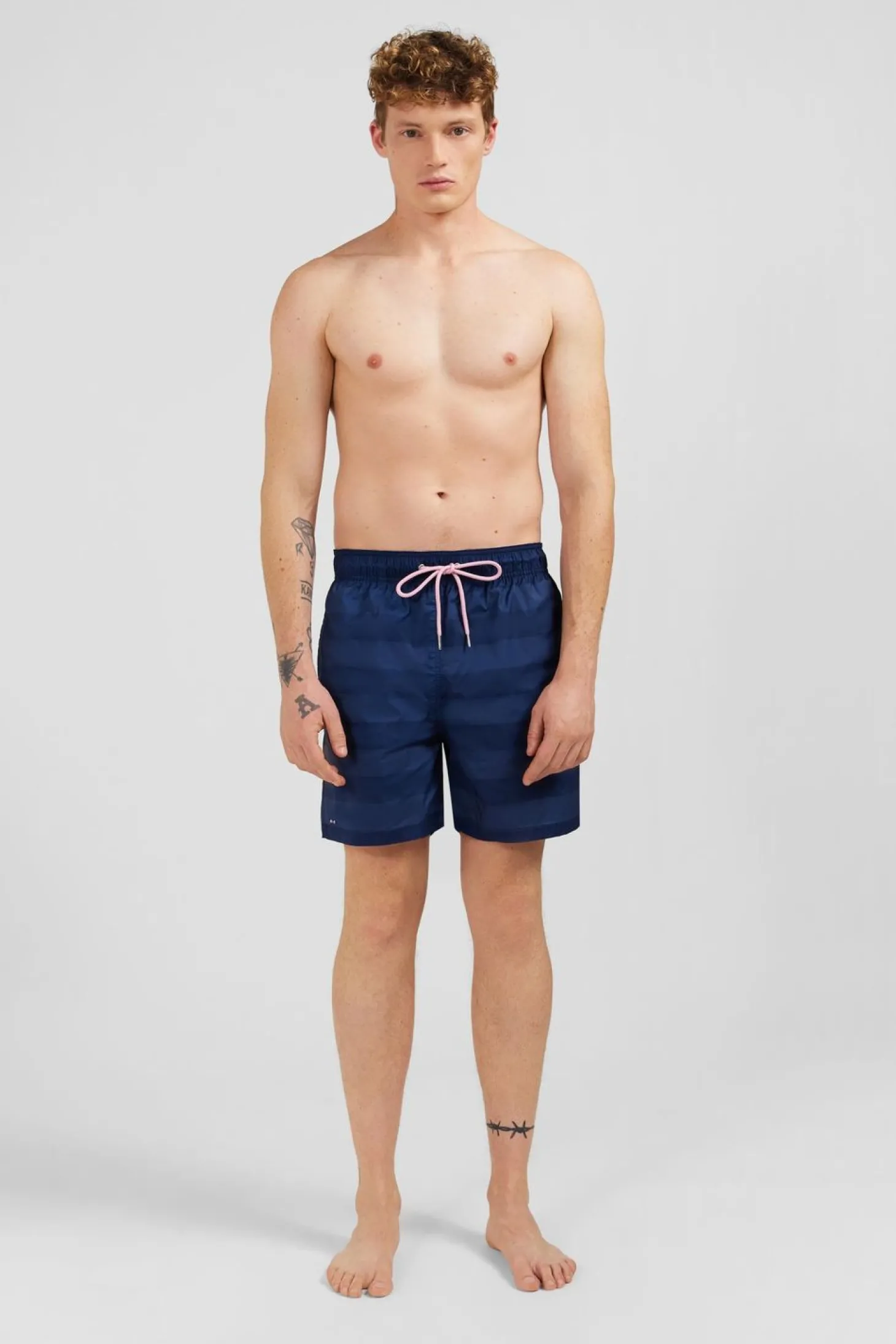Short De Bain A Rayures Bleu