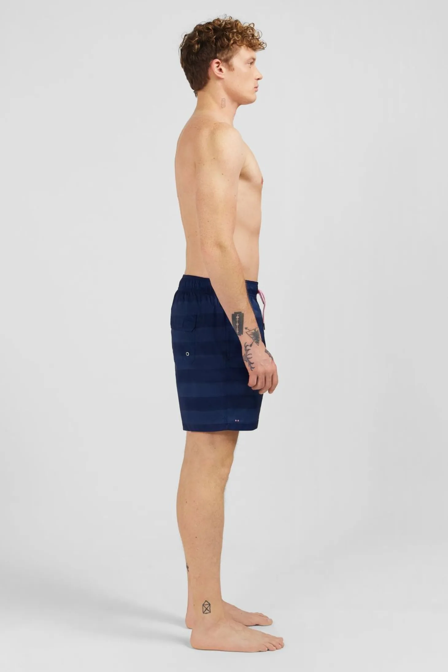 Short De Bain A Rayures Bleu