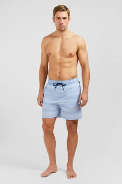 Short De Bain A Rayures Bleu Ciel