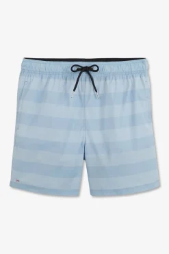 Short De Bain A Rayures Bleu Ciel