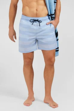 Short De Bain A Rayures Bleu Ciel