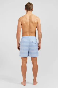 Short De Bain A Rayures Bleu Ciel