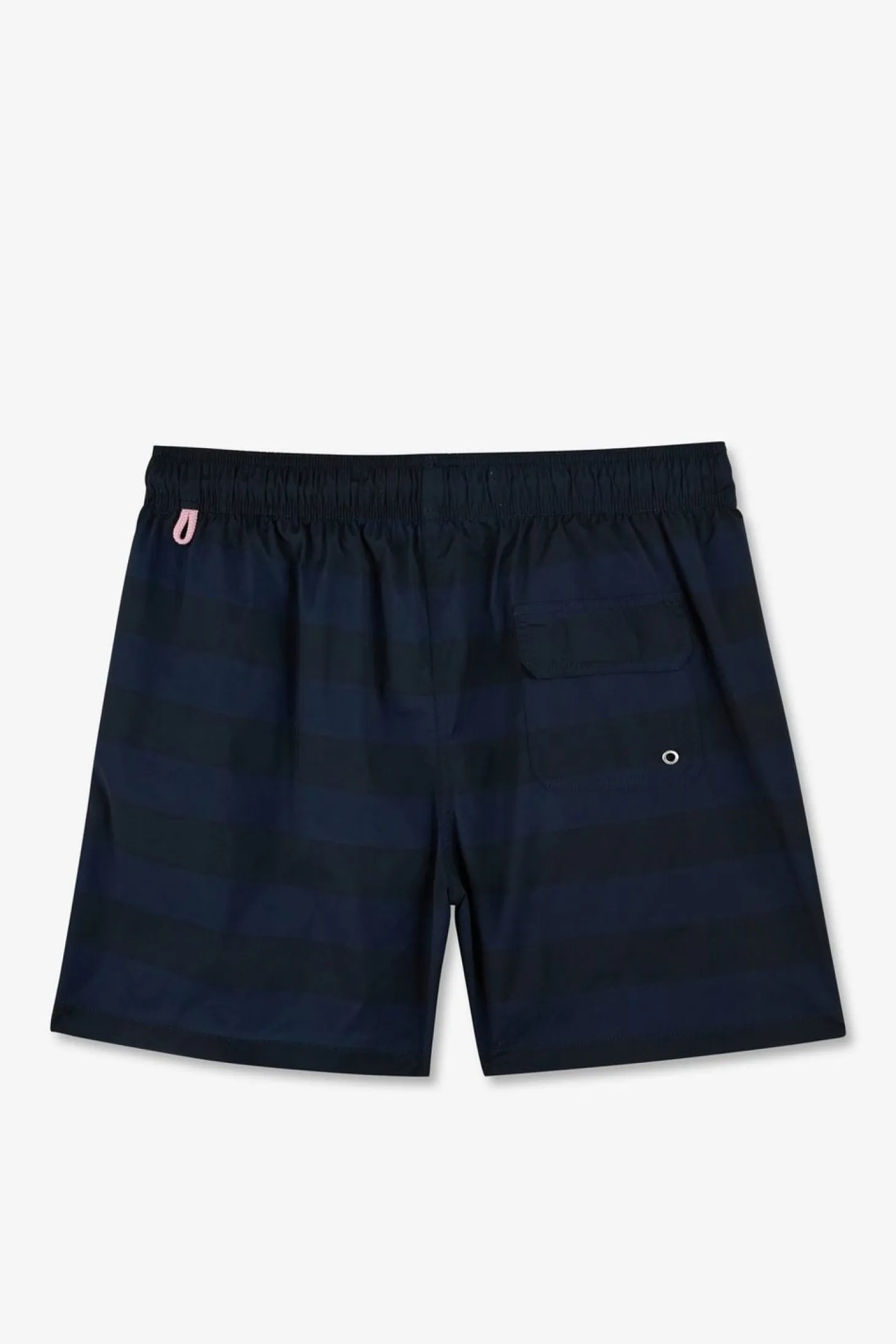 Short De Bain A Rayures Bleu Marine