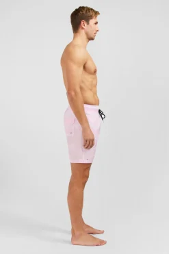 Short De Bain A Rayures Rose