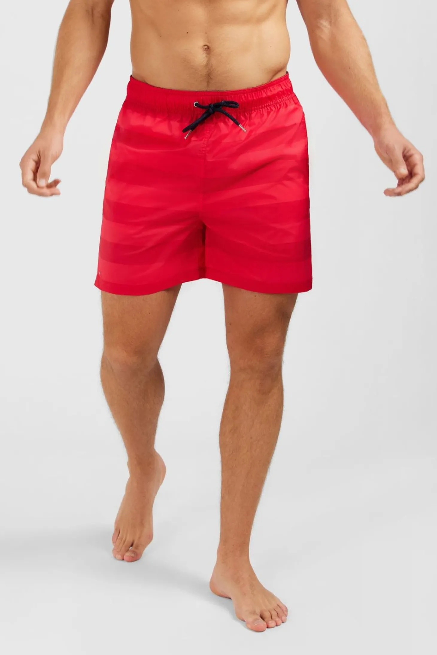 Short De Bain A Rayures Rouge